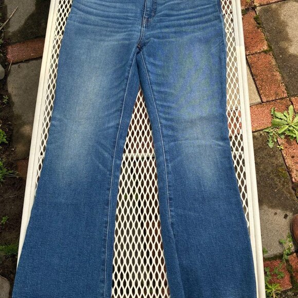 discontinued madewell cali demi boot jeans with raw hem and whiskering! size 27 - Picture 1 of 4